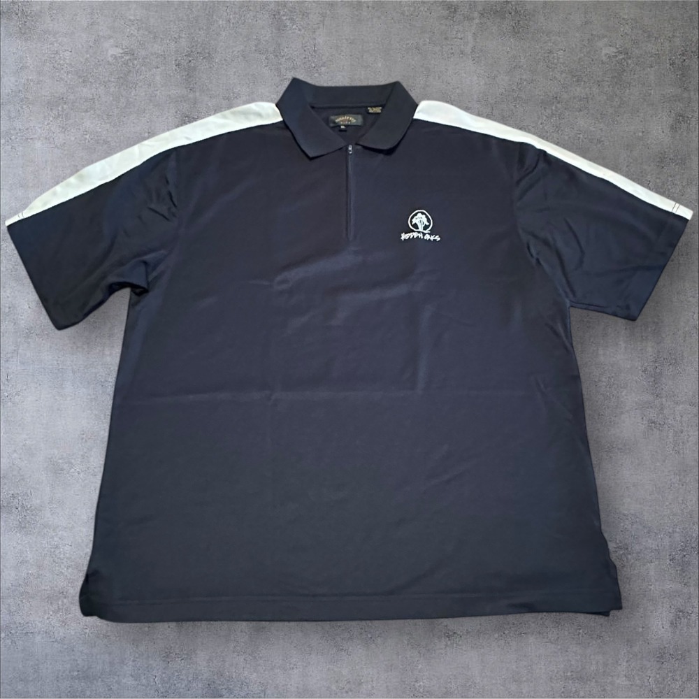 Monterey Club Hidden‎ Oaks Polo Shirt Men's XL Black 1/4 Zip Neck Golf